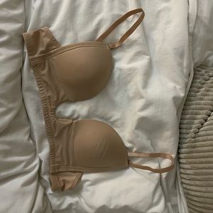 Nude plunge bra
